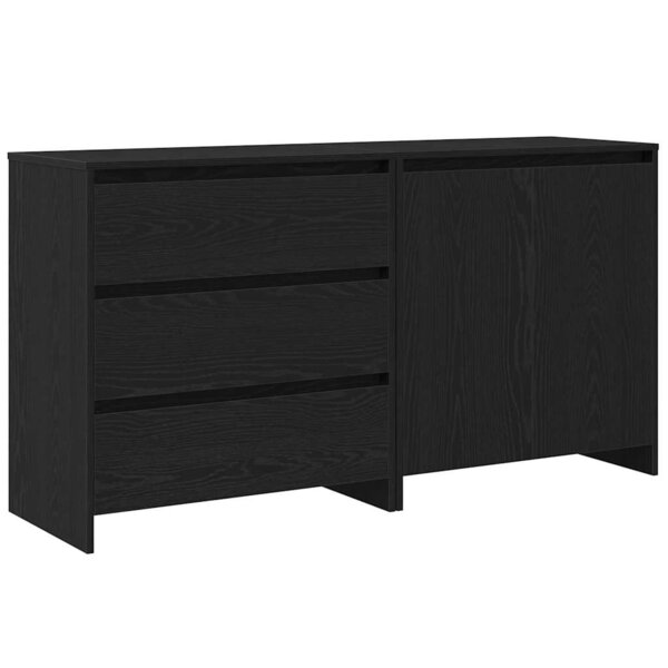 vidaXL Buffet avec tiroir 2 Pièces Noir 70 x 41 x 75 cm Bois d'ingénierie