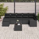 vidaXL Ensemble de canapé de jardin 8 Pièces Noir Poly rotin