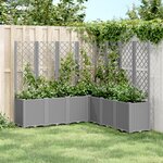 vidaXL Jardinière avec treillis gris clair 160x160x140 cm PP