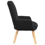 Chaise Relaxante vidaXL en tissu noir semblable à de la laine bouclée