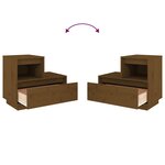 vidaXL Tables de chevet 2Pièces Marron miel 60x34x51cm Bois de pin massif