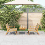 vidaXL Chaises de Jardin avec Table 3 Pièces Beige en Bois Massif d'Acacia