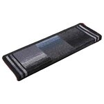 vidaXL Tapis d'escalier autocollants 15 Pièces 65x21x4 cm Noir et gris