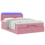 vidaXL Cadre de lit ottoman avec matelas rose 140x190 cm velours