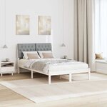 vidaXL Cadre de lit avec tête de lit rembourrée Blanc 120 x 200 cm