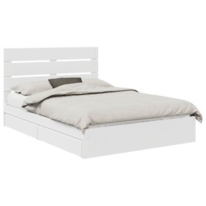 vidaXL Lit de Rangement Blanc 140 x 200 cm Bois d'ingénierie