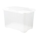 EDA PLASTIQUE Boîte de rangement Clip'Box 60 L - Naturel couvercle avec charniere - 58.6x39x39.5cm