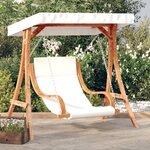 vidaXL Chaise balançoire avec coussin et auvent bois massif d'épicéa