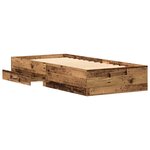vidaXL Cadre de lit avec tiroirs avec tiroir Bois ancien 100 x 200 cm