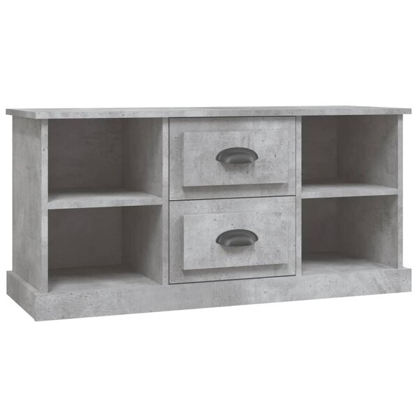 vidaXL Meuble TV gris béton 99 5x35 5x48 cm bois d'ingénierie