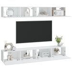 vidaXL Meubles TV muraux 4 Pièces blanc 100x30x30 cm