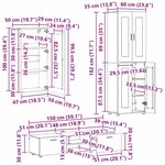 vidaXL Ensemble meuble TV FLORIN Gris béton Bois d'ingénierie