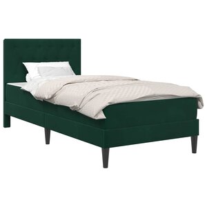 vidaXL Cadre de lit avec matelas Vert foncé 80 x 200 cm Velours