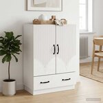 vidaXL Buffet Blanc 66 x 34 5 x 92 cm Bois d'ingénierie