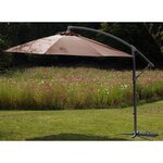 Parasol rond déporté inclinable avec pied en croix