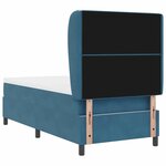 vidaXL Lit à ressorts avec matelas Bleu foncé 90 x 200 cm Velours