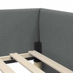 vidaXL Cadre de lit d'angle avec tête de lit Gris foncé 90 x 190 cm