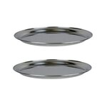 2 plateaux de fruits de mer en inox Ø 36 cm