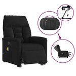 vidaXL Fauteuil inclinable de massage électrique noir tissu microfibre