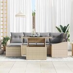 vidaXL Ensemble de canapé de jardin 7 Pièces beige et gris clair