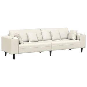 vidaXL Canapé Crème 250 x 77 x 76 cm Velours