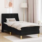 vidaXL Cadre de lit avec matelas Noir 90 x 200 cm Polyester