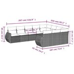 vidaXL Salon de jardin avec coussins 10 Pièces gris clair résine tressée