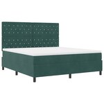 vidaXL Lit à ressorts avec matelas Vert foncé 180 x 200 cm Velours