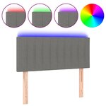 vidaXL Tête de lit à LED Gris foncé 100x5x78/88 cm Tissu