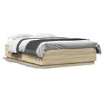 vidaXL Cadre de lit avec lumières LED chêne sonoma 120x200 cm