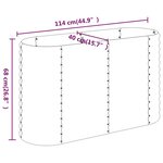 vidaXL Lit surélevé de jardin Acier enduit de poudre 114x40x68 cm gris