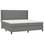 vidaXL Sommier à lattes de lit avec matelas Gris foncé 200x200cm Tissu