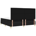 vidaXL Lit à ressorts avec matelas Noir 200 x 200 cm tissu