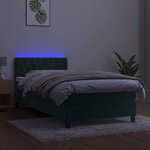 vidaXL Sommier à lattes de lit avec matelas et LED Vert foncé 90x200cm