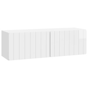 vidaXL Meuble TV mural 98 x 31 x 30 cm Blanc brillant
