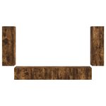 vidaXL Ensemble de meuble TV mural 4 Pièces Chêne fumé Bois d'ingénierie