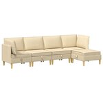 vidaXL Canapé modulaire avec rangement 5 Pièces Crème Tissu