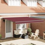 vidaXL Auvent rétractable automatique bordeaux 400x300 cm