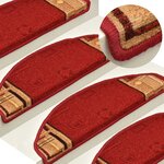 vidaXL Tapis d'escalier autoadhésifs 5 Pièces 65x21x4 cm Rouge