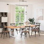 vidaXL Pieds de table à manger en U 3 pièces Blanc 80 x (72-73) cm Acier