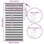 vidaXL Store zèbre blanc 110x230 cm largeur du tissu 105 9cm polyester