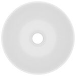 vidaXL Lavabo de salle de bain Céramique Blanc mat Rond