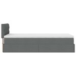 vidaXL Cadre de lit ottoman avec matelas gris foncé 90x190 cm tissu