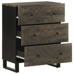 vidaXL Buffets 2 Pièces noir 60x33x75 cm bois massif de manguier