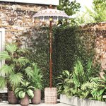 vidaXL Parasol balinais 260 Crème 95-100 cm Coton et bois massif