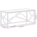 vidaXL Table basse argenté acier inoxydable et bois massif d'acacia