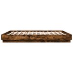 vidaXL Cadre de lit avec lumières LED chêne fumé 200x200 cm