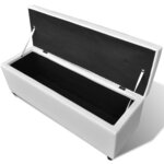 Banc banquette long de rangement 116 x 39 x 44 cm bois blanc 02_0010913
