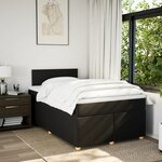 vidaXL Sommier à lattes de lit avec matelas noir 120x190 cm tissu