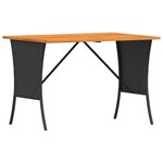vidaXL Table de jardin avec dessus en bois d'acacia noir 105x75x72 cm